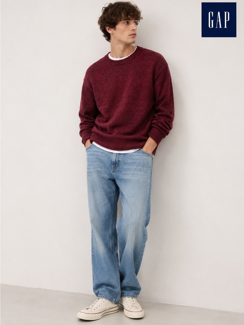 GAP Maroon Knit Cotton Sweater - Size L